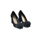 SLA 20285 21 NEGRU VELUR 1 1 Pantofi eleganti , 110003, din piele naturala