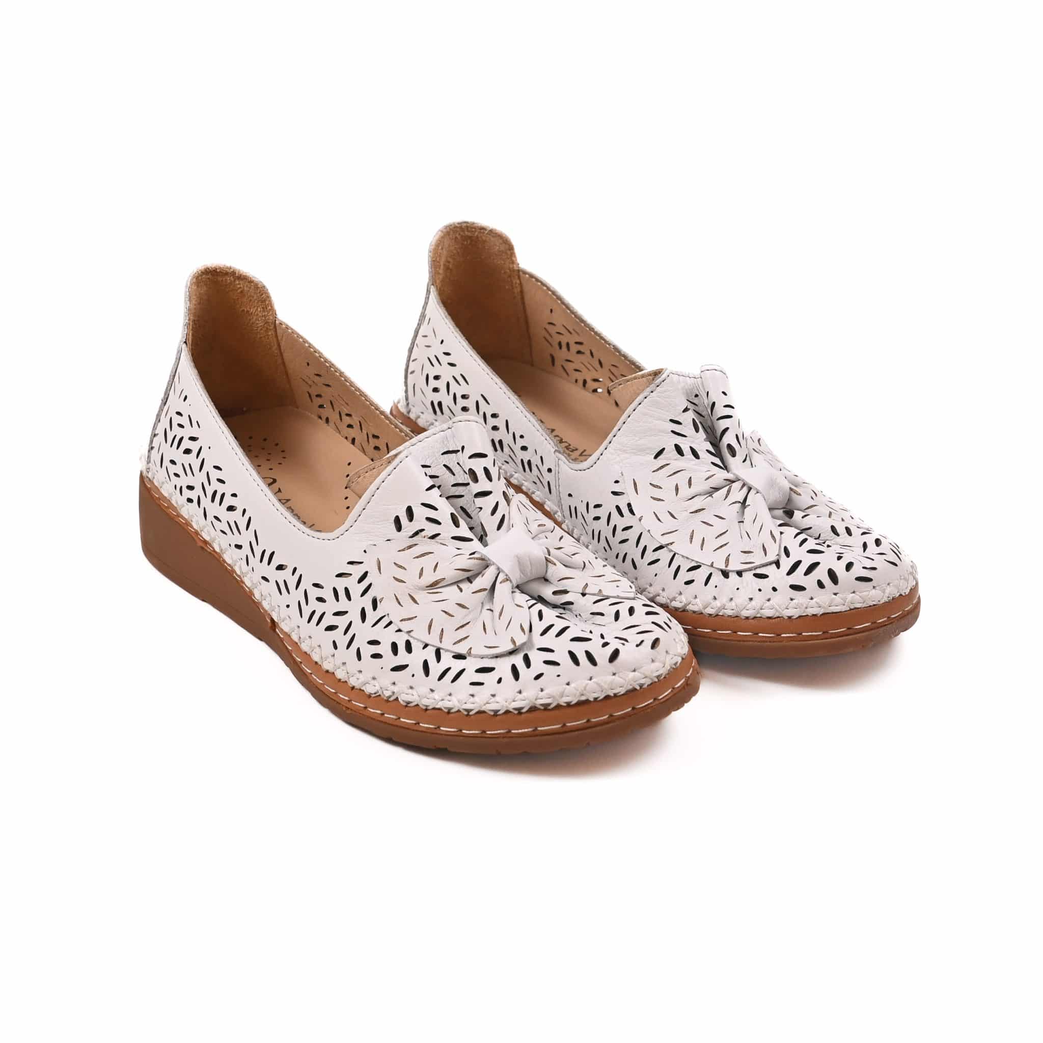 Pantofi perforati casual, 28098, din piele naturala